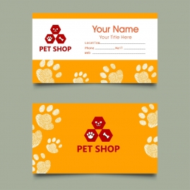 pet shop name card templates footprints decoration
