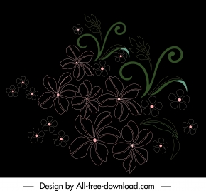 petals painting dark classical flat sketch