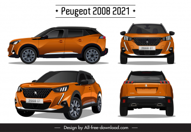 peugeot 2008 2021 car models advertising template modern different views design
