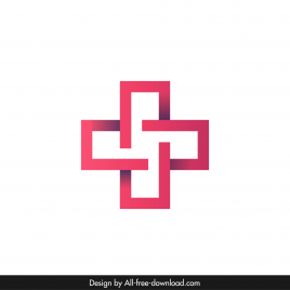 pharmacy cross logotype modern flat symmetric geometry design