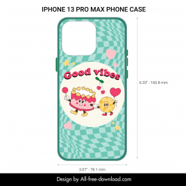 phone case template lovely handdrawn stylized food