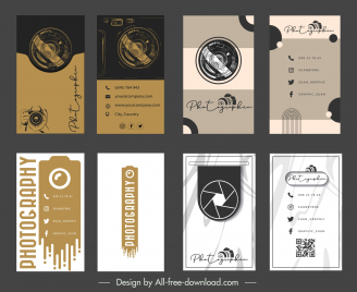 photography business card collection flat classical design