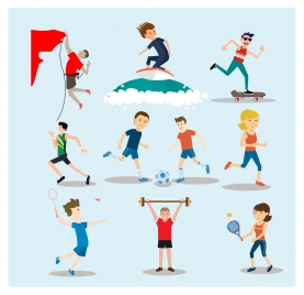 physical activities vector illustration with outdoor sports