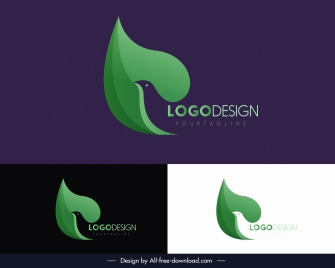 pigeon logotype green abstract silhouette decor