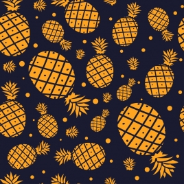 pineapple background yellow flat design repeating decoration