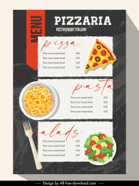 pizza menu template elegant contrast design