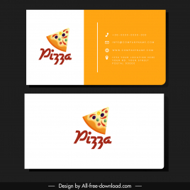 pizza restaurant business card template food piece