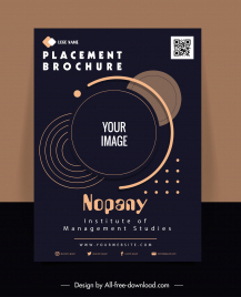 placement brochure cover template elegant dark circles decor