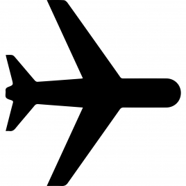 plane airport sign icon flat silhouette outline