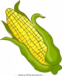 plant background corn icon colored handdrawn sketch