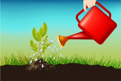 plant background growing tree icon watering activity
