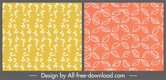 plants pattern templates colored flat repeating decor