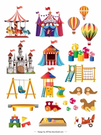playground design elements recreational symbols sketch