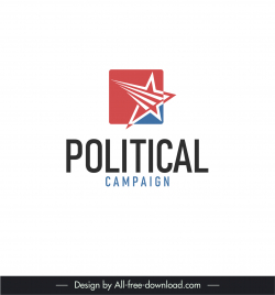 political campaign group logo template dynamic star square isolation texts sketch