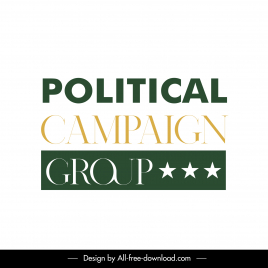 political campaign group logo template flat elegant texts stars decor