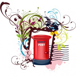 Post box in flora background