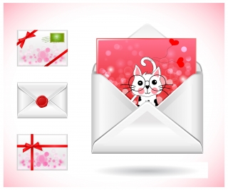 postcards envelope vector illustration with cute style