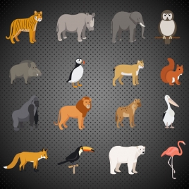 precious animals icons vector illustration