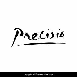 precisio logo template flat black white handdrawn texts outline