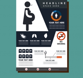 pregnant health infographic design colored flat style