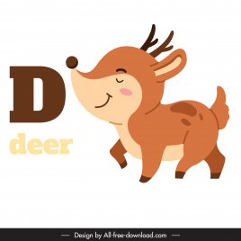 preschool education design elements d text deer sketch cute cartoon sketch