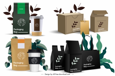 product packing icons luxury modern 3d sketch