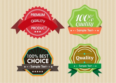 product warranty label sets colored circle design