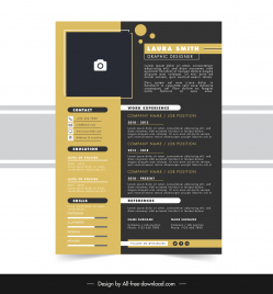 professional cv with photo template modern dark contrast