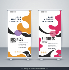 professional roll up banner template abstract curves