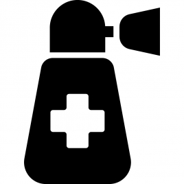 pump medical sign icon flat contrast black white outline