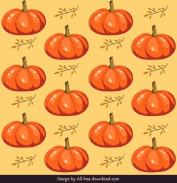 pumpkins pattern colored classical repeating sketch
