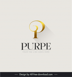 purpe gold logo template elegant flat modern text design
