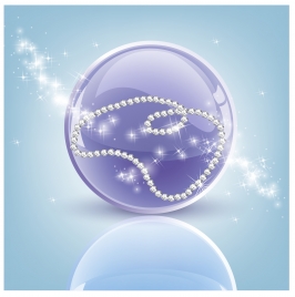 purple sphere with pearl