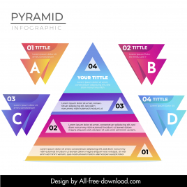 pyramid chart infographic template elegant modern geometric shapes