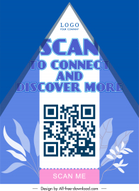 qr scan poster triangle light classic leaves decor