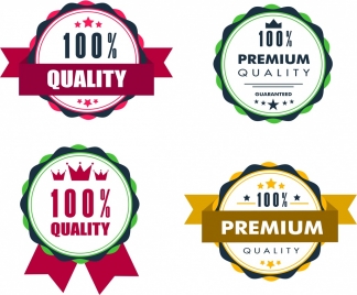 quality guarantee label sets classical colored circle design