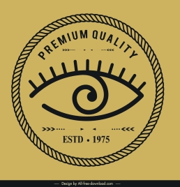 quality logotype eye circle sketch flat retro design
