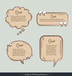 quote box frames templates collection vintage speech bubbles shapes