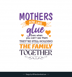 quotes for mom banner template dynamic classical texts hearts ribbon curves decor