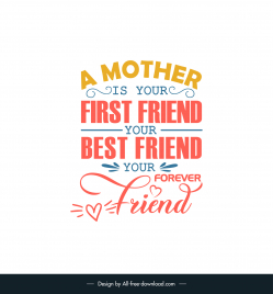 quotes for mom banner template flat elegant texts hearts decor
