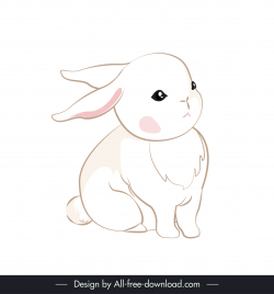 rabbit icon handdrawn outline cute cartoon sketch