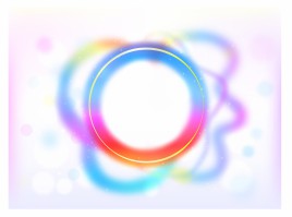 Rainbow Circle Border with Sparkles and Swirls