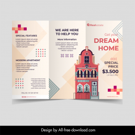 real estate brochure template elegant geometric decor trifold design