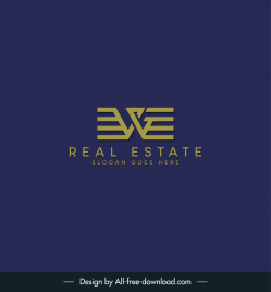 real estate logotype symmetric text stylization design