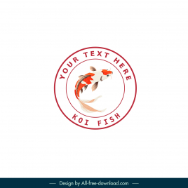 realistic koi fish logo template elegant isolation