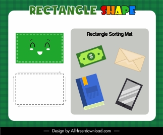 rectangle shape educational game template cute design