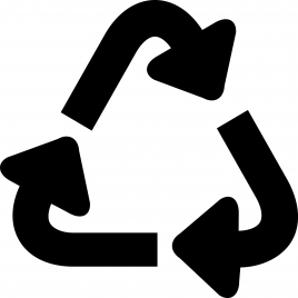 recycle icon connected arrowheads shape