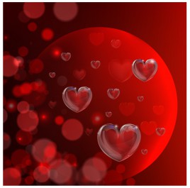 red glossy heart background