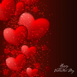 red heart happy valentine day background