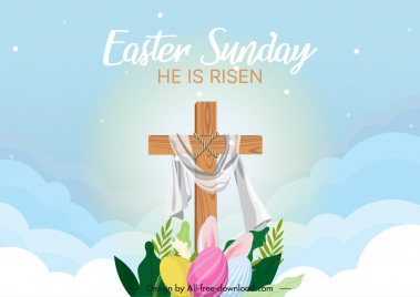 religious easter background template elegant bright cloudy sky